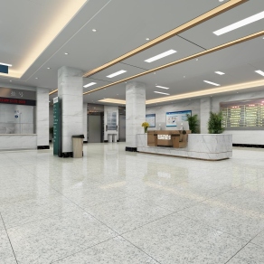 现代医院大厅3D模型下载